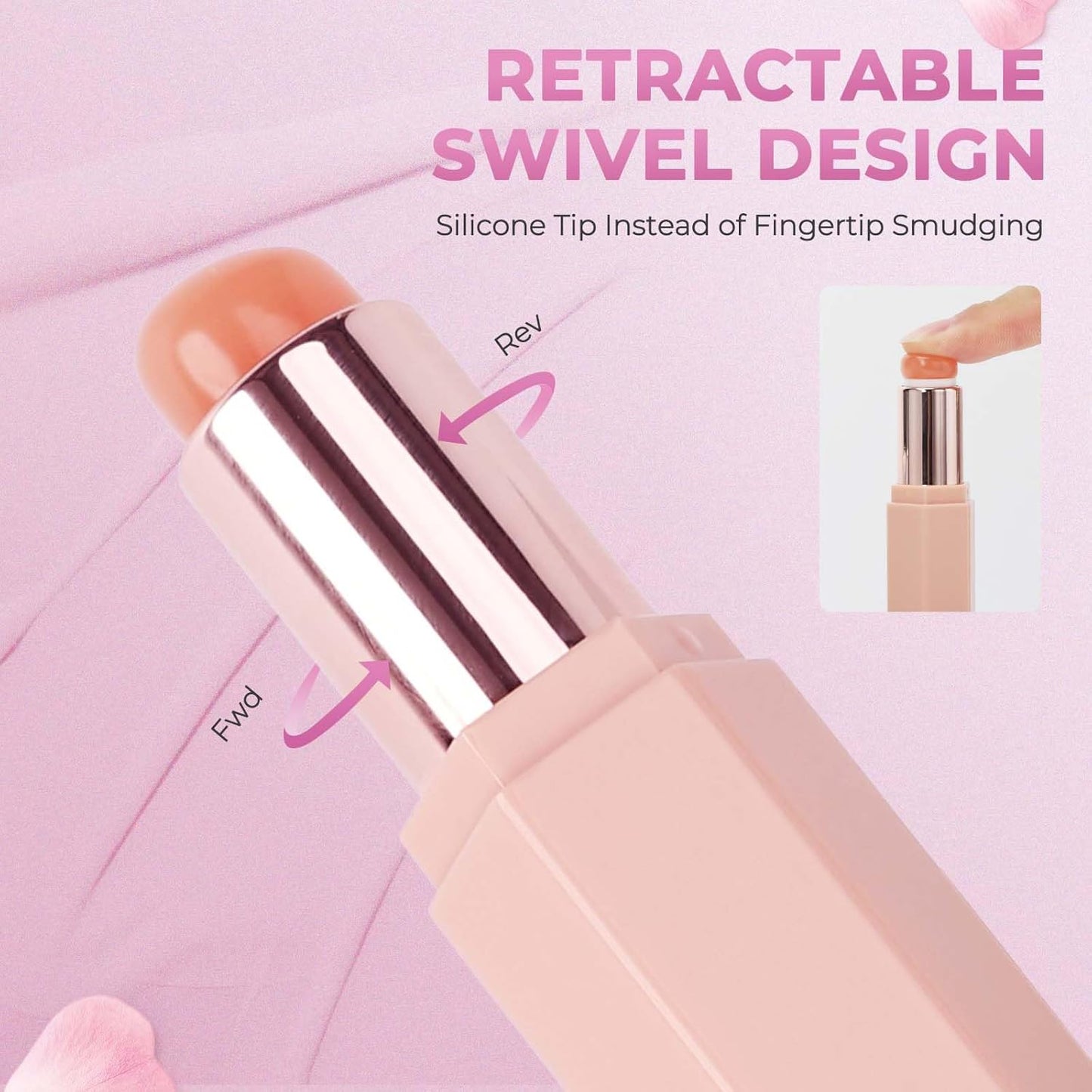 Unaone Silicone Lip Brush - Retractable Lip Brush for Lipstick, Soft Silicone Makeup Applicator for Lipstick Lip Gloss Balm Concealer (1 PCS)