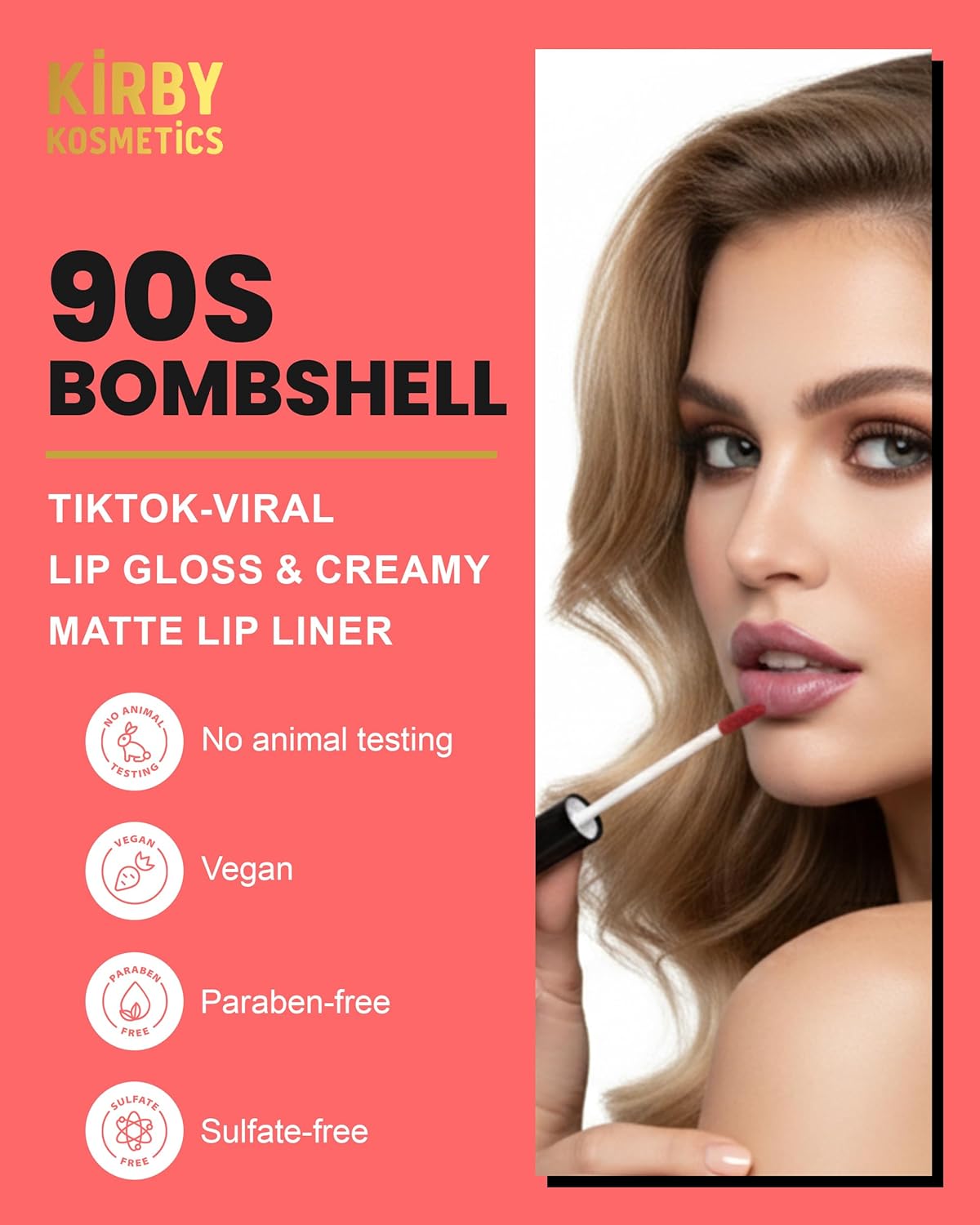 Lip Kit Duo – 90s Bombshell - TikTok-Viral Precision Liner & Glossy Liquid Lipstick, Clean 2-Step Set with Hydrating Long-Wear Color – Bold Inclusive Beauty for Everyday Konfidence