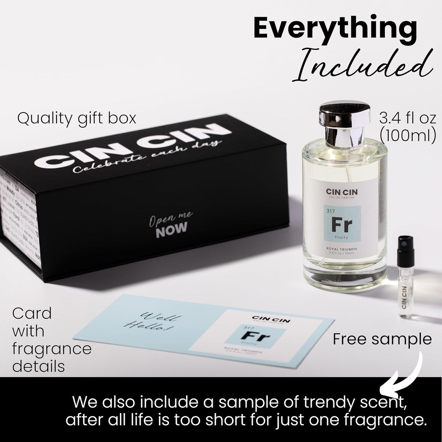 Cin Cin Royal Triumph - Fruity 317 EDP 100ml Inspired by C. A.ventus Perfume - Long-Lasting Eau de Parfum for Women and Men - Dupe for C.reed. A. Scent - Paraben-Free and Concentrated Unisex Fragrance