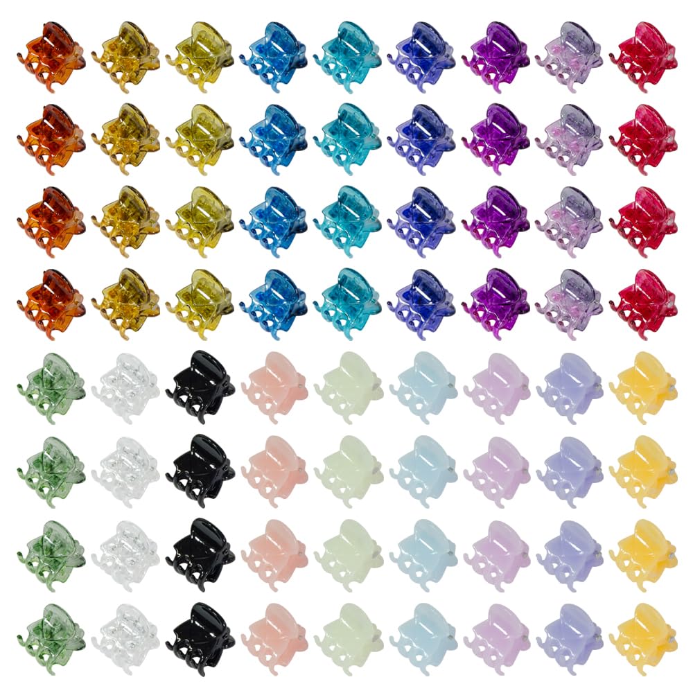 70 PCS Mini Hair Claw Clips， Bangs Strong Grip Multifunction Clamp Clips. (Multi-colored)