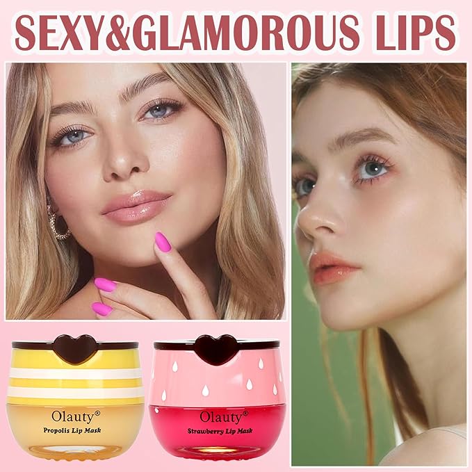 8 PCS Bee Lip Balm Honey Pot, Fruity Mask Overnight Hydrating Prevention for Dry and Cracked Lips, Scrubs Exfoliator Care, Sleeping Mask Reduces Lines