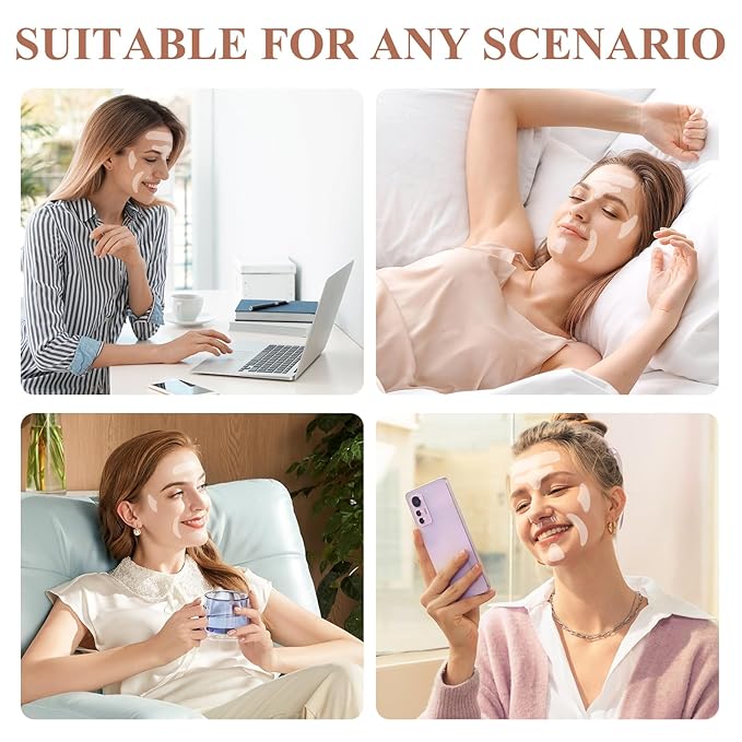 32 PCS Face Wrinkle Patches, Wrinkle Patches for Face Overnight, Silicone Face Lifting Tapes, Reduce Fine Lines Suitable for Forehead Under Eyes Cheeks Chin