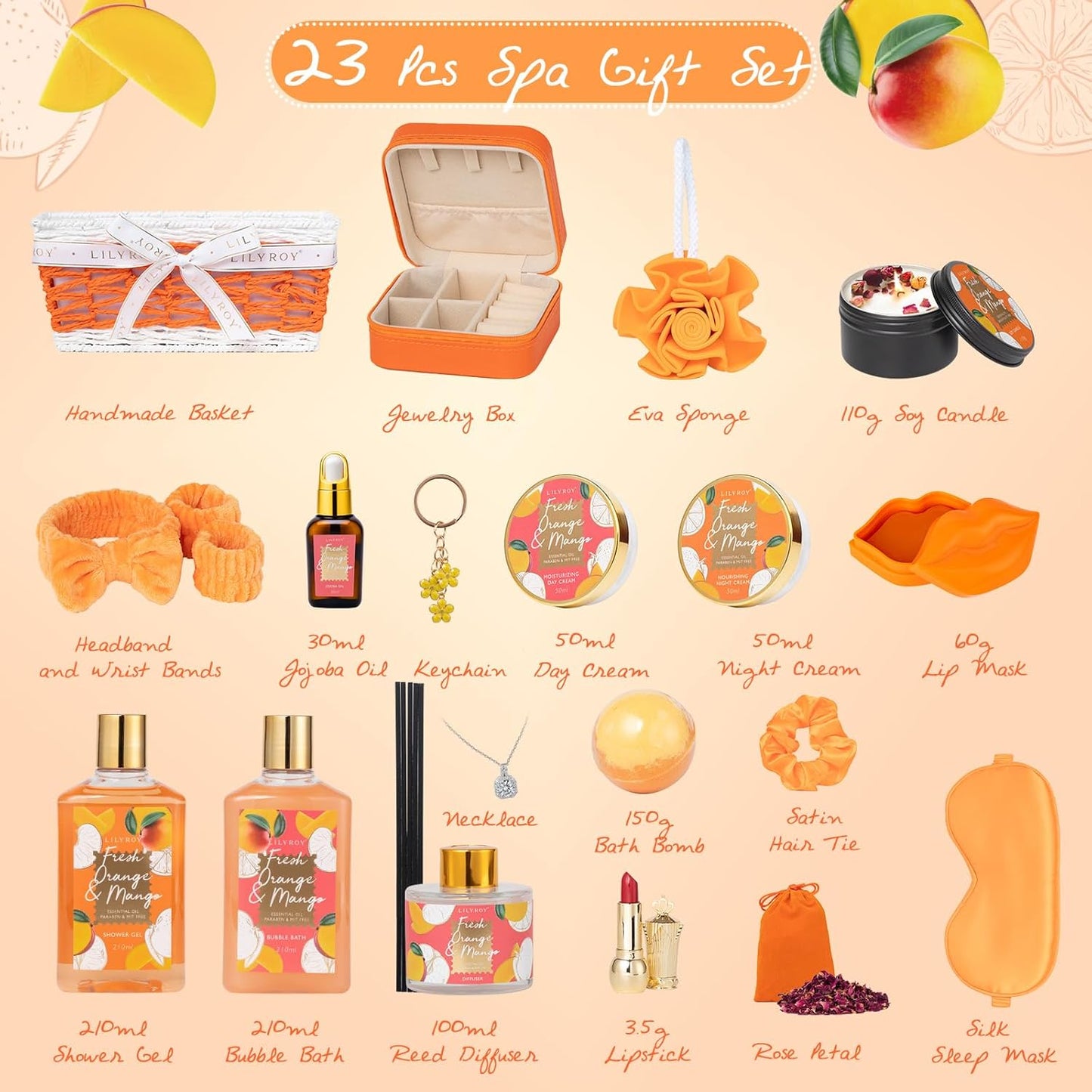 Christmas Gifts for Women Gift - 23-Piece Bath and Body Gift Basket Set for Women, Spa Gift Baskets, Bath Gift Set | Mothers Day Gifts for Mom, Valentine's, Birthday Gift, Holiday Gift Idea for Her