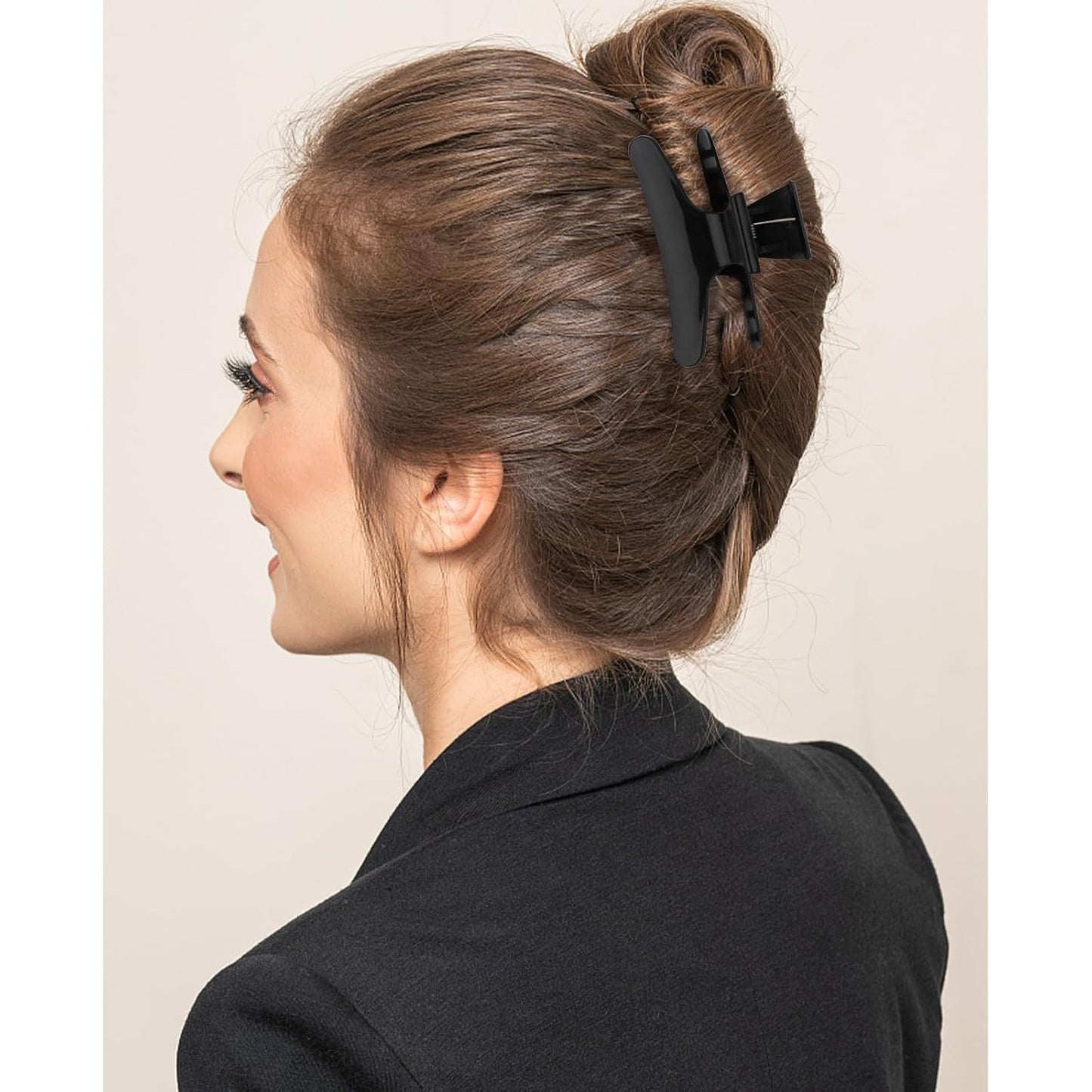 Ondder 24 Pcs Black and Hot Pink Butterfly Hair Clips for Styling and Sectioning - Pro Claws Clamps for Cutting, Coloring - Hair Accessories for Women Girls