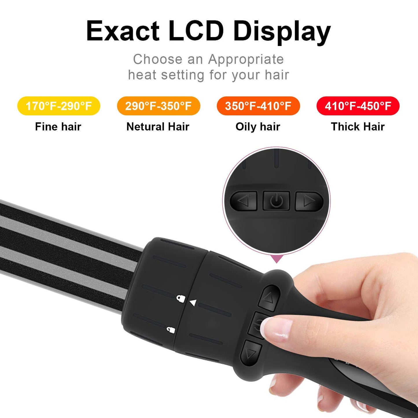 Curling Iron,PARWIN PRO BEAUTY 7 in 1 Curling Wand Set with 7 Interchangeable Barrels and Heat Protective Glove Auto Shut Off Dual Voltage