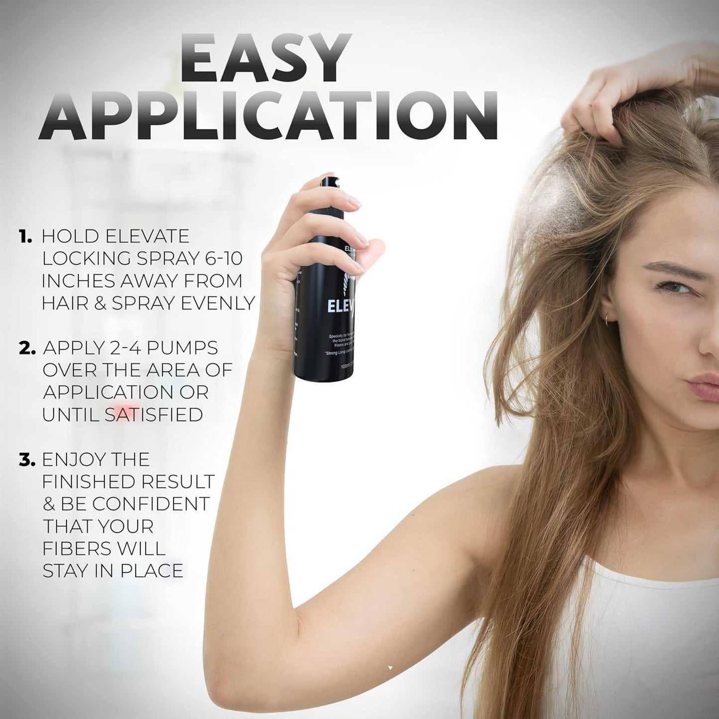 Elevate Hair Fiber Locking & Setting Hold Spray | New Advanced Long Lasting Formula | 2-6 Month Supply | Strong Formula for Wind, Sweat, and Weather Resistant for Men and Women
