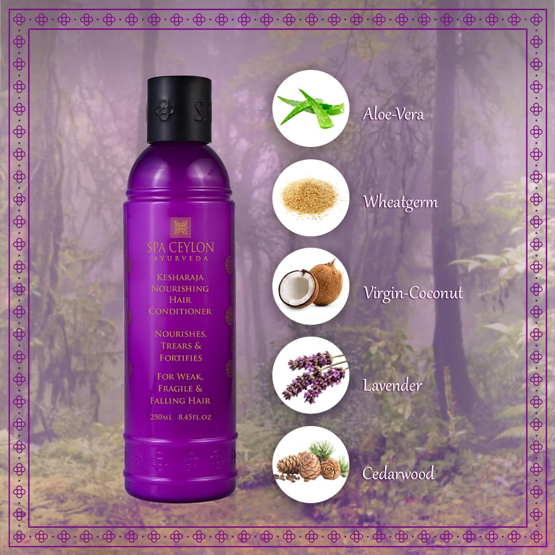SPA CEYLON Kesharaja Nourishing Hair Conditioner | Nourishes Trears and Fortifies | Refreshing Hair and Scalp Treatment | Ideal for Weak Fragile and Falling Hair