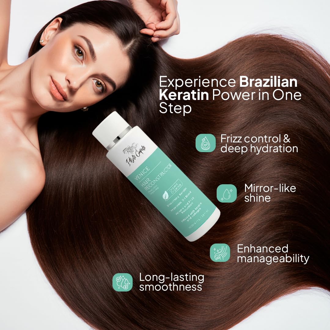 I Belli Capelli Venice Keratina Organica Keratin Hair Treatment, Straightening, Smoothing for All Hair Types (33.8 Fl Oz/1L)
