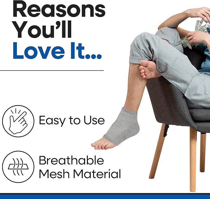 Moisturizing Socks for Women & Men | Aloe Vera Cracked Heel Treatment | Foot Callus Remover | Aloe Socks for Cracked Heels & Dry Cracked Feet | Lotion Infused Gel Heel Socks (Large - 3 Pairs)