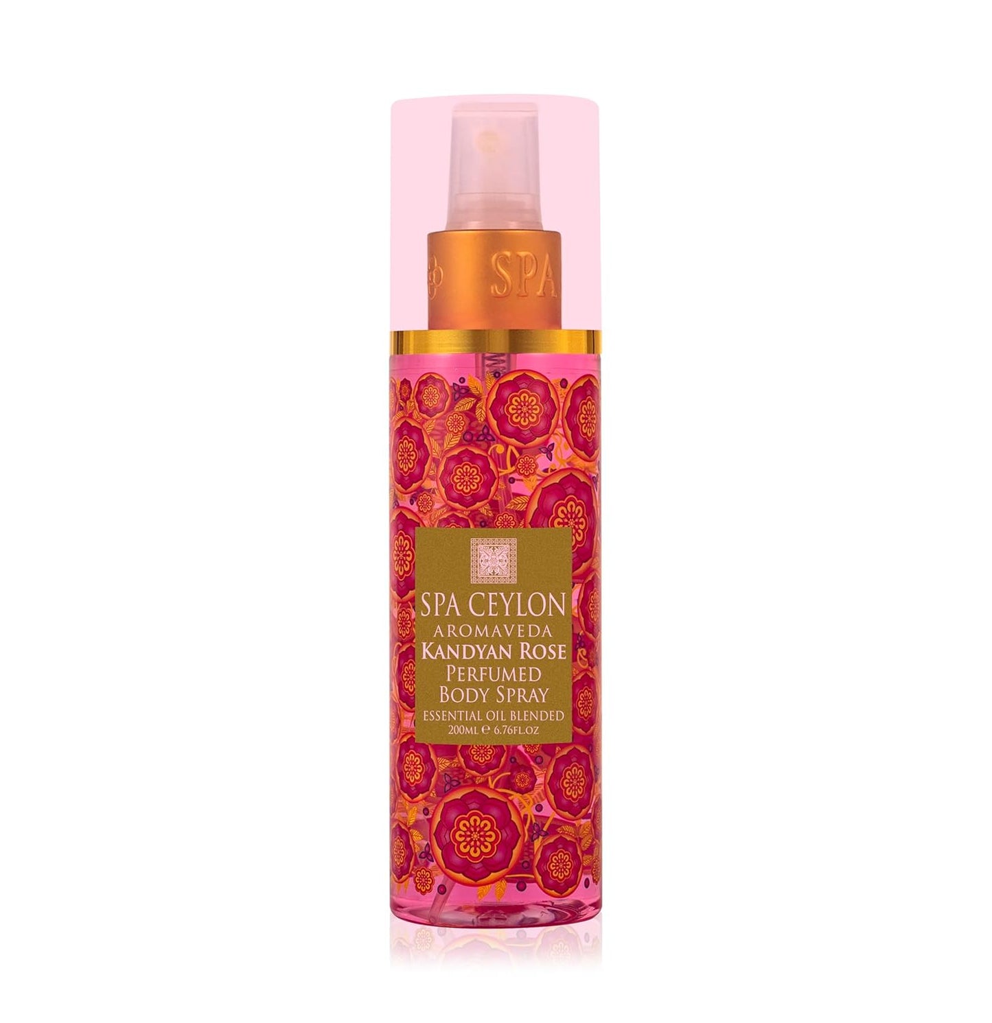SPA CEYLON Kandyan Rose Body Spray, Exquisite Women's Fragrance Mist with Romantic Floral Notes & Rose Geranium Essence, Ideal for All Skin Types