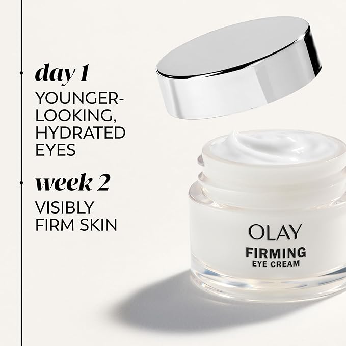 Olay Firming Eye Cream, Fragrance-Free, Collagen Peptide - Firm Skin Around the Eyes, 0.5 Fl Oz
