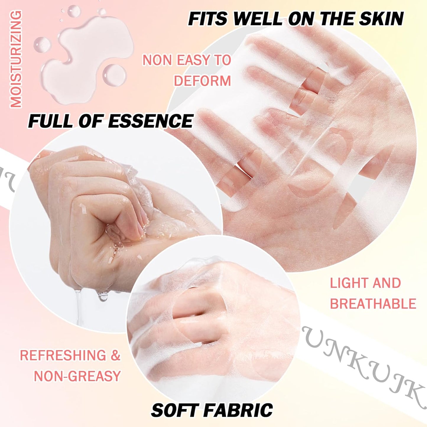 10PCS Hydrating Facial Sheet Mask,Moisturizing Face Masks Skincare Gift Set,Long Lasting Face Mask Skin Care & Facial Mask Kit for All Skin Types 08