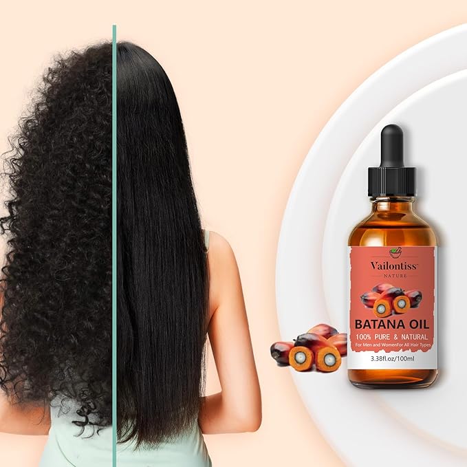 Batana Oil, Batana Oil for Hair Growth, Strengthens Hair, Massages Skin, Suitable for All Hair Types and Skin Types (Batana Oil, 3.4 Fl Oz)