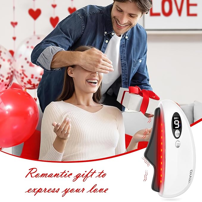 Gua Sha Facial Tool, Electric Black Obsidian Guasha Tool for Face, Chin, Neck, Body, Heated Vibrating Massage Gua Sha Stone for Face Sculpting