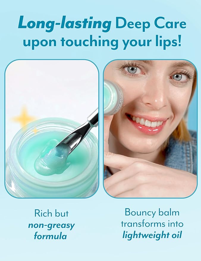 SelfBeauty Cool Mint Rosemary Lip Mask - Vegan Balm, Daily Moisturizer, Overnight Hydrating Treatment With Cool Mint, Scrub Exfoliator Intensive Repair, 0.51fl.oz