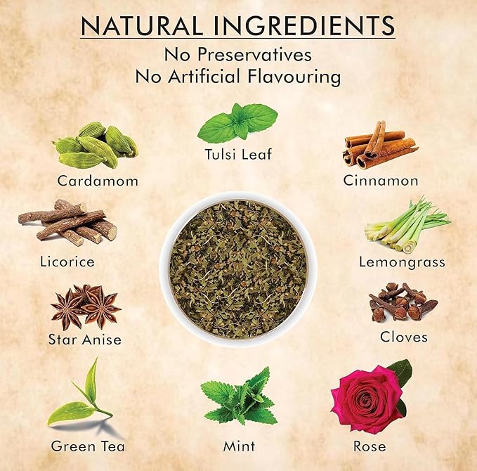 Octavius Enveloped Tulsi Delight Herbal Tea | Caffeine-Free & Ayurvedic Wellness Blend | Immunity Boosting Tulsi Green Tea in Easy to Use – 20 Pyramid Tea Bags