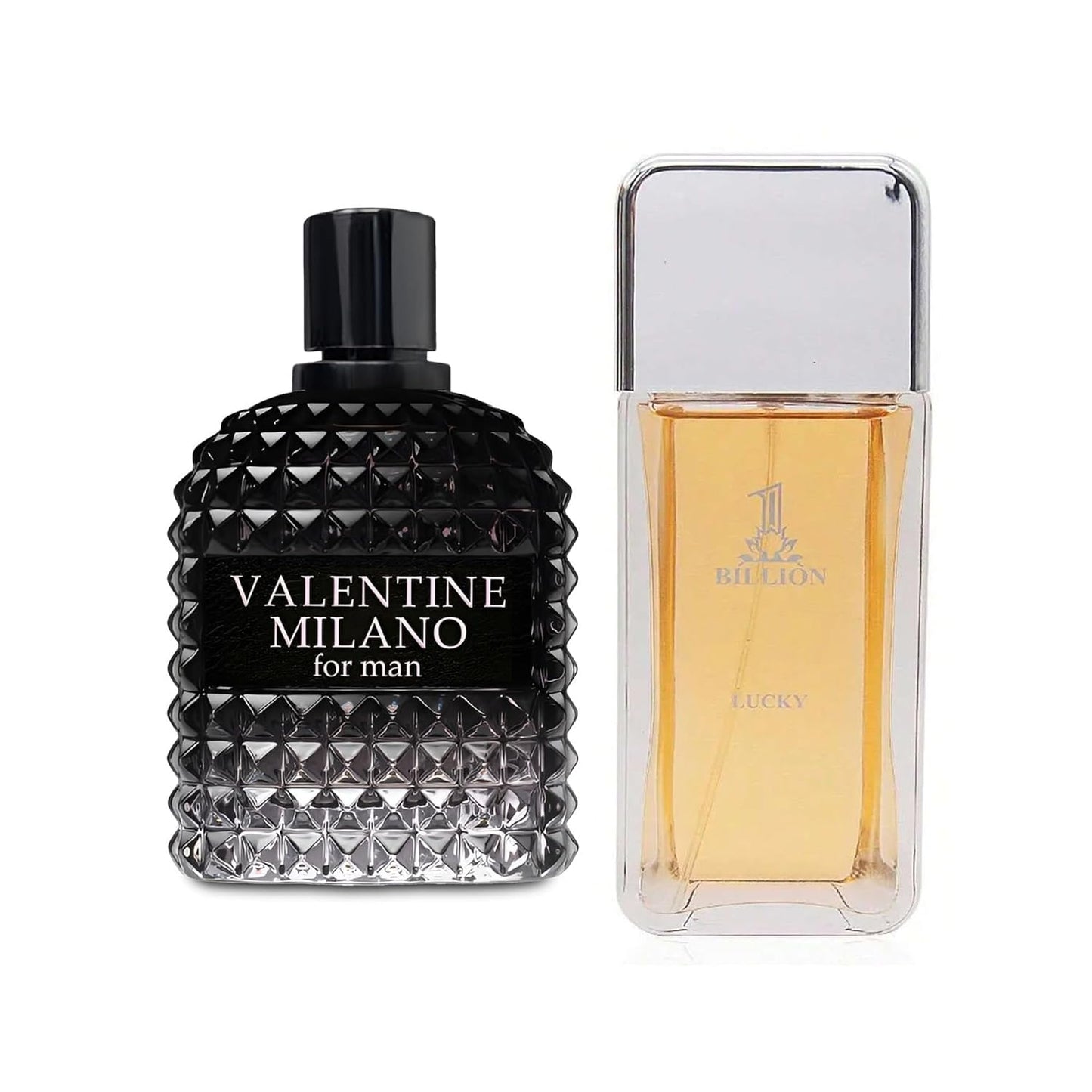 2PCS Valentine Milano/1 Billion Lucky Eau De Toilette for Men-Fresh,Romantic Scent Perfume for Men 3.4 Fl Oz Each Mens Cologne For All Skin Daily Used