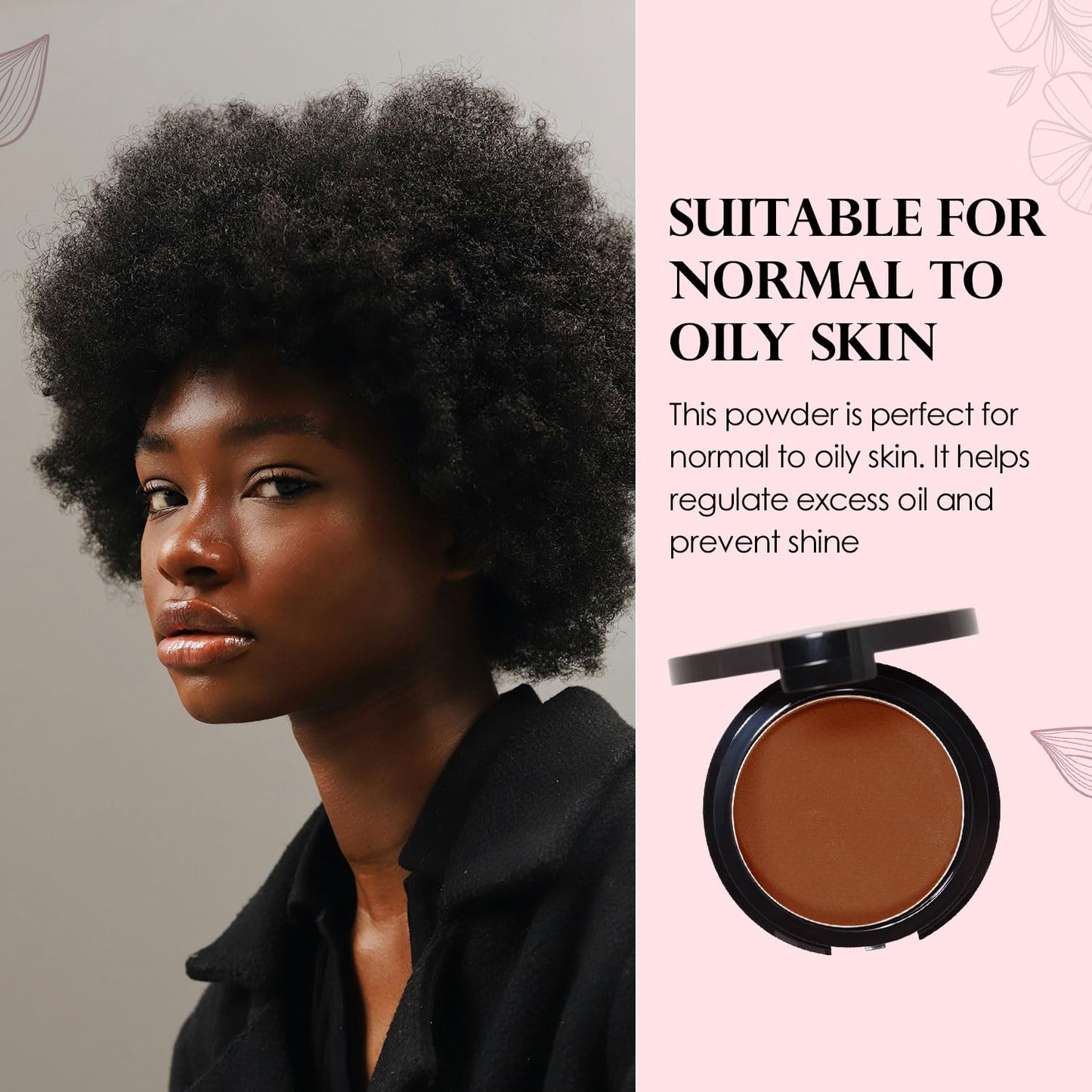 Vera Moore Matte Pressed Powder, Makeup Setting Compact Powder, Face Powder for Full Coverage with Flawless Finish, Shine, Matte Finish for All Skin Types (Sweet Honey, 12.5g)