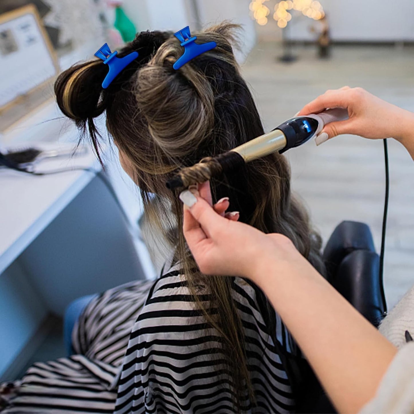 Ondder Dark Blue Butterfly Hair Clips for Styling Sectioning Pro Salon Butterfly Plastic Claw Clips Hair Styling Clip Barber Clips for Cutting, Coloring Hair, Hair Accessories for Women Girls