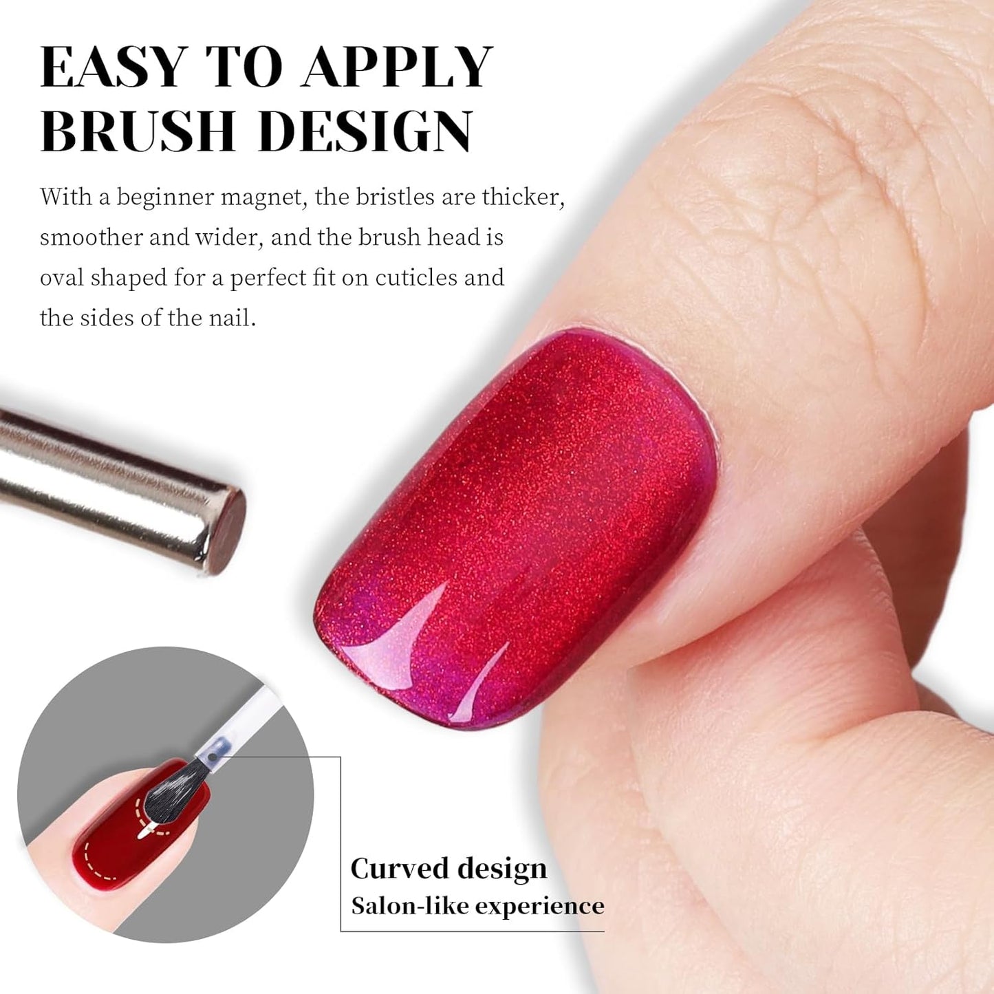 Deep Red Purple Cat Eye Gel Nail Polish - Perfect for DIY at Home & Ideal Gift for Nail Art Lovers!