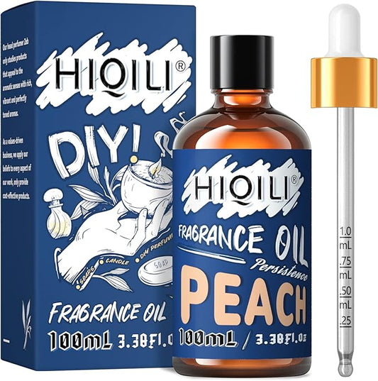 HIQILI Peach Essential Oil - Pure Fruit Fragrance Oil for Diffuser, Body Care, Candle Perfume Making, Home Scent, 3.38 Fl Oz Halloween Thanksgiving