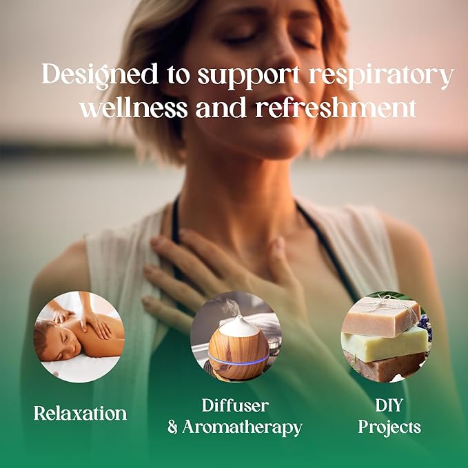 White Naturals Breathe Easy Essential Oil Blend – Refreshing Aromatherapy Oil for Clear Breathing & Comfort, 100% Pure & Natural Essential Oils for Freshness, 1oz