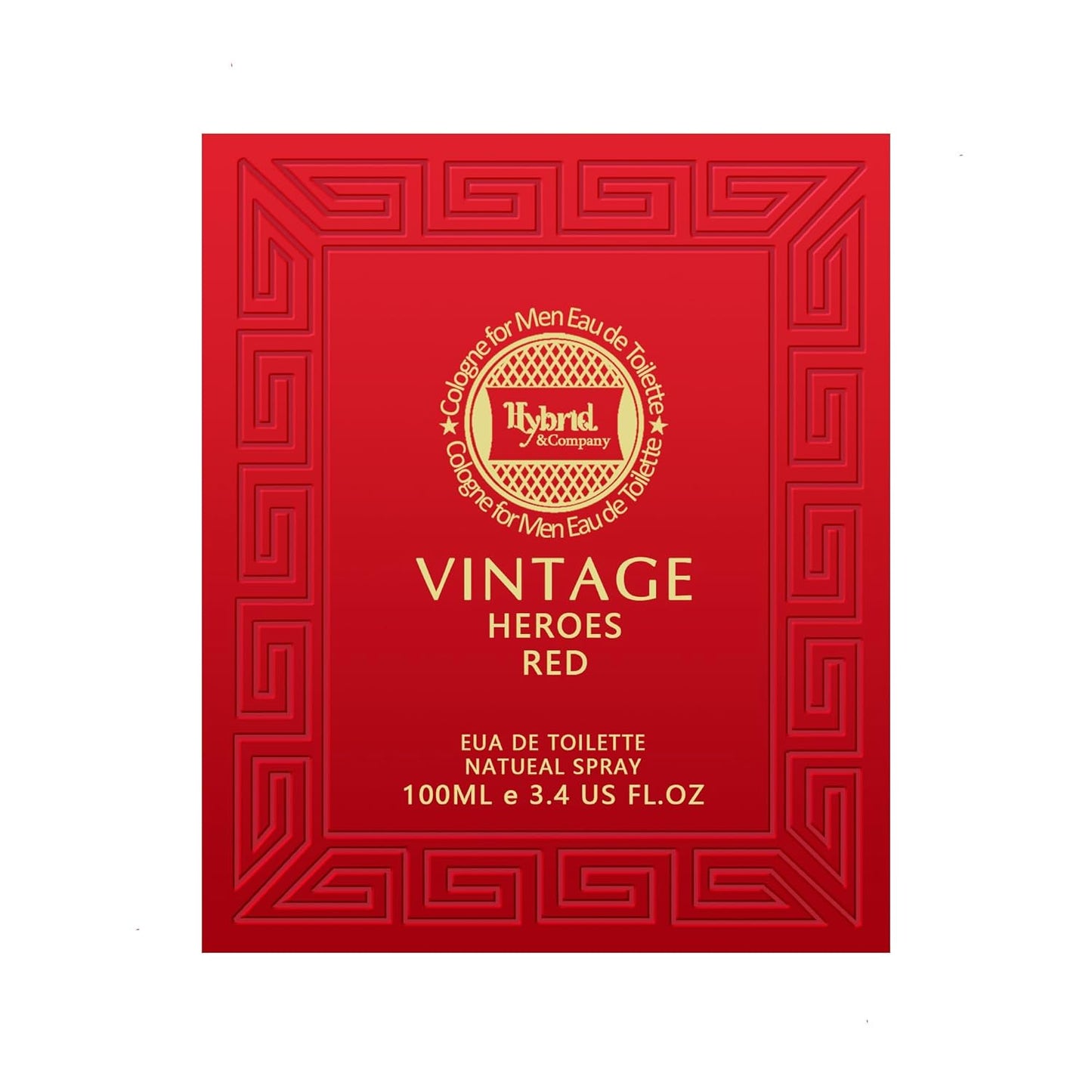 Hybrid & Company Vintage Heroes Red For Men Eau De Toilette Vaporisateur Natural Spray 3.4 Fl Oz