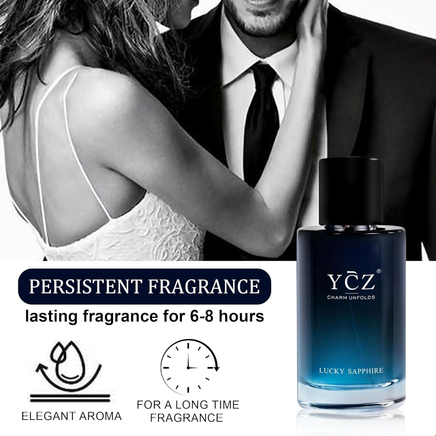 Ycz Lucky Men's Eau De Parfum New Round Box Packaging,1.7oz(50ml),Long Lasting EDP Men.Making it the ideal gentlemen’s gift (2-Pack)