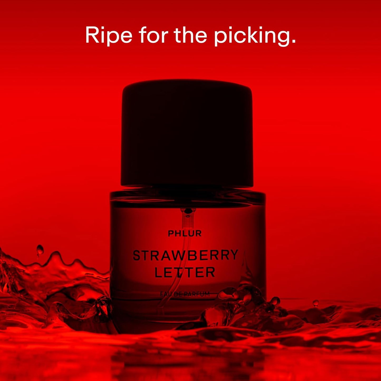 PHLUR Strawberry Letter Eau de Parfum - Full Size Perfume Spray - Strawberry Gourmand Fine Fragrance (50mL)