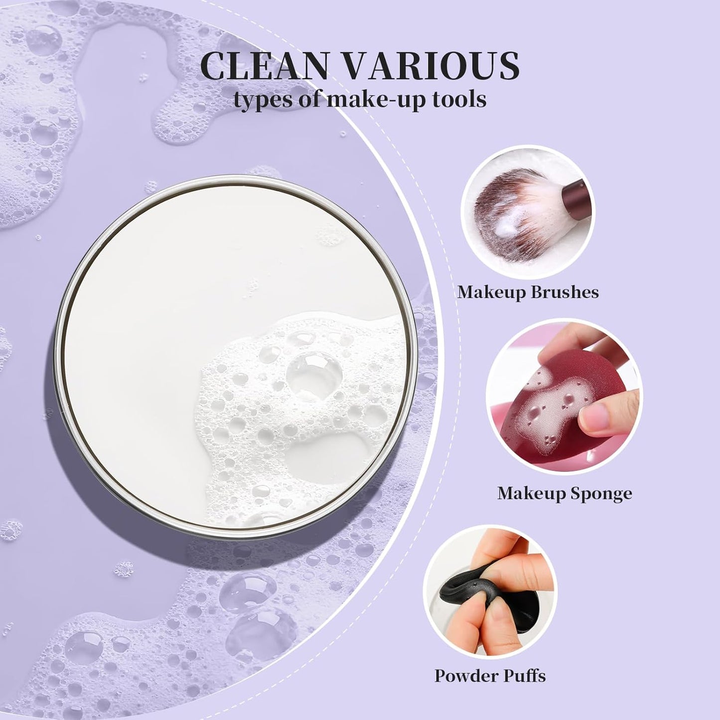 DUcare Makeup Brush Cleaner Shampoo Soap Solid Brush Cleaning Mat Removes Cosmetic Color Brush Cleaner Pad for Cleaning Makeup Sponges Brushes