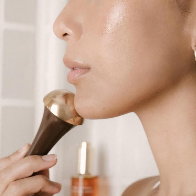 RANAVAT Kansa Wand Massage Tool - Facial Massager to Tone, Lift, & Re-Energize - Ayurvedic Skin Rejuvenating Under-Eye & Contouring Face Sculpting Tool