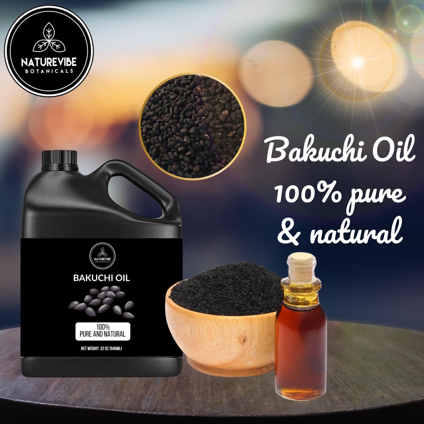Naturevibe Botanicals Bakuchi (Babchi) Oil 32 Ounces | 100% Pure and Natural | Great for Skin Care and Hair Care
