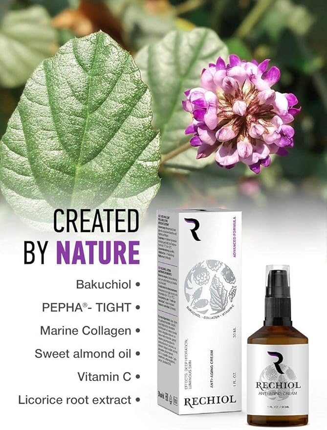 Hendel Garden Rechiol Bakuchiol Serum Retinol Alternative - Anti Aging Collagen Cream With Vitamin C, Almond Oil – Renewing Better Than Retinol Refining Facial Moisturizer