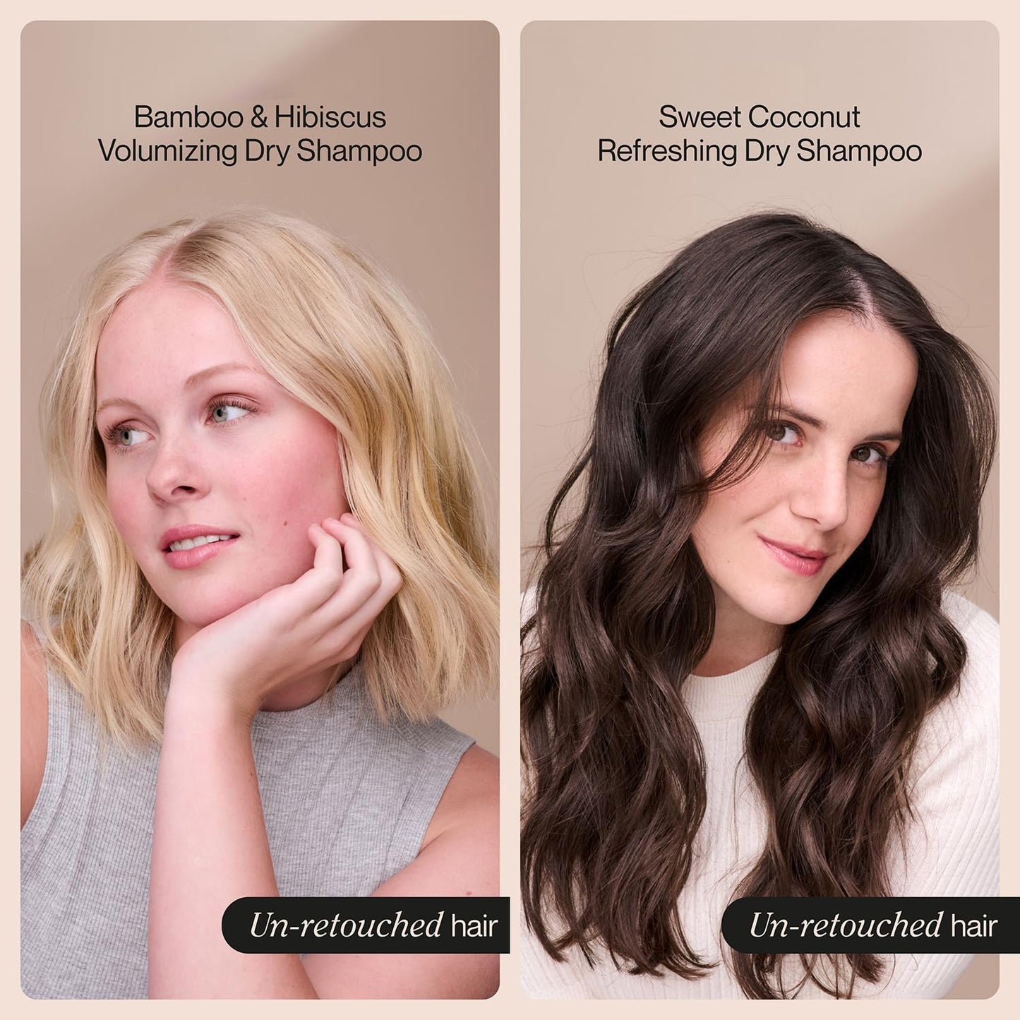 Suave+ Dry Shampoo Spray Variety 2-Pack – Volumizing Bamboo & Hibiscus, Refreshing Sweet Coconut, 4.3 Oz Ea