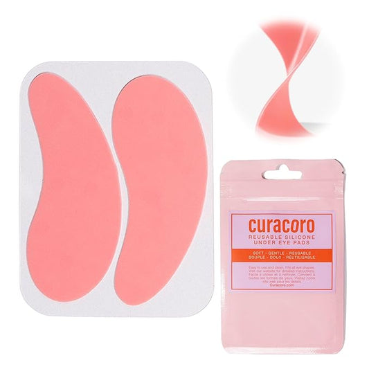 Curacoro Reusable Eye Pads, Silicone Under Eye Patches Lash Lift Cover Eyelash Extension | Soft Pads for Sensitive Skin during Eyelash Perm Lamination & Lash Extensions Remover (Pink, Style 3)