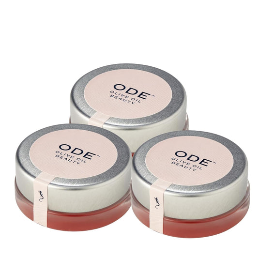 Lip Balm: Kiss of Blush (3-pack) by ODE Olive Oil Beauty, Organic EVOO, California Made, Luxurious Lip balm