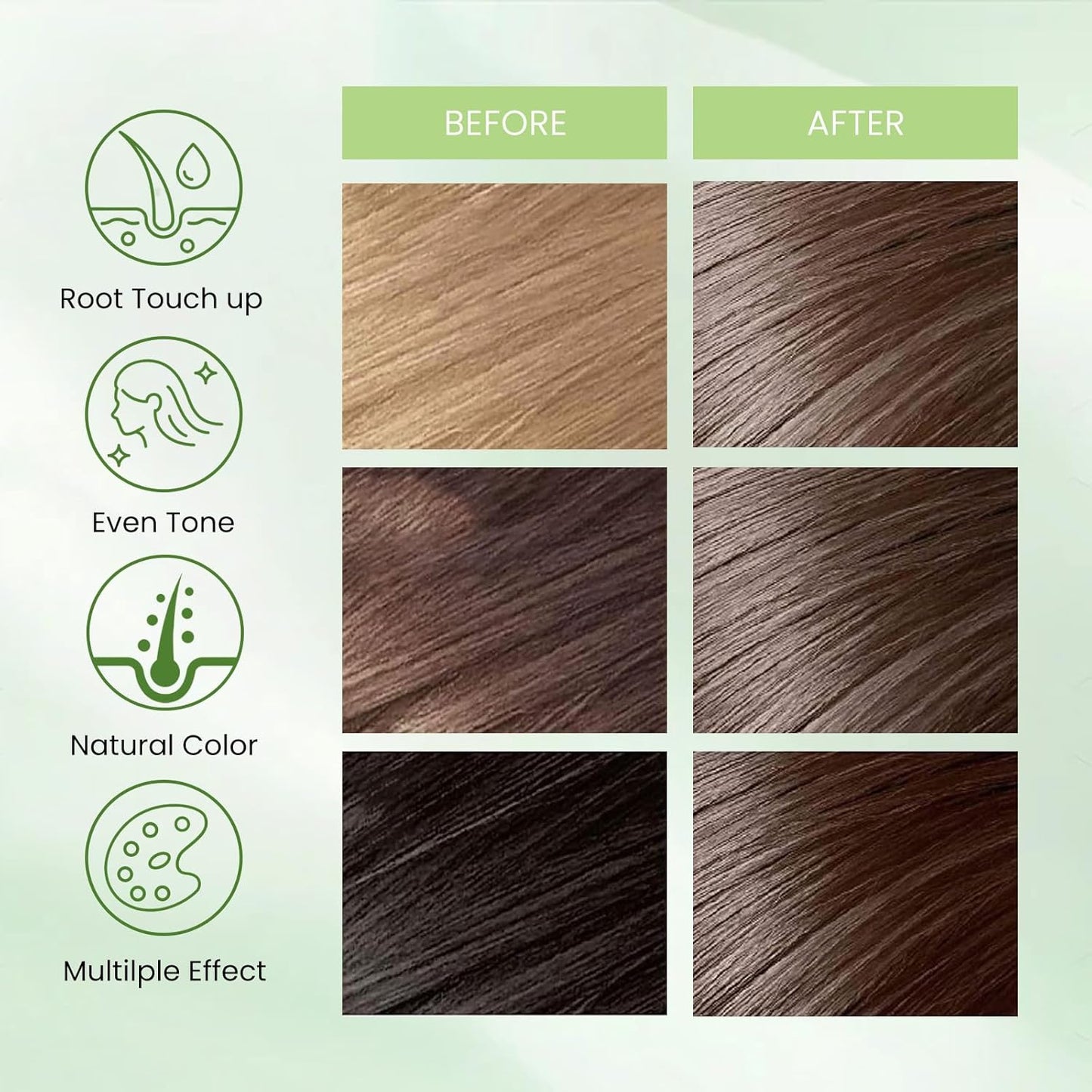 Chestnut Brown Hair Dye Shampoo 3-in-1, Instant Natural Hair Color Dye Shampoo for Women Men Maroon, Root Touch Up & 3-4 Weeks Lasting & Easy to Use & for All Hair Types, 500ml