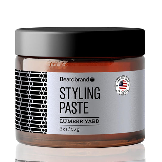 Beardbrand Beard Styling Paste - Medium Hold and Natural Look Hair Paste for Men | Versatile Hair Styling Cream - Sandalwood & Cedar Scent - 56 grams