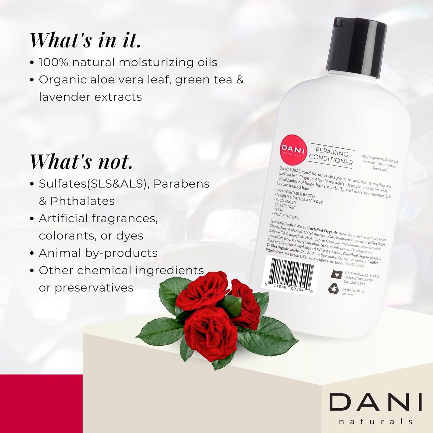 DANI Naturals Conditioner – Citrus Rose, Detoxifying & Clarifying, Lightweight Hydration for Oily, Thick & Curly Hair, Color-Safe & Vegan, 12 oz