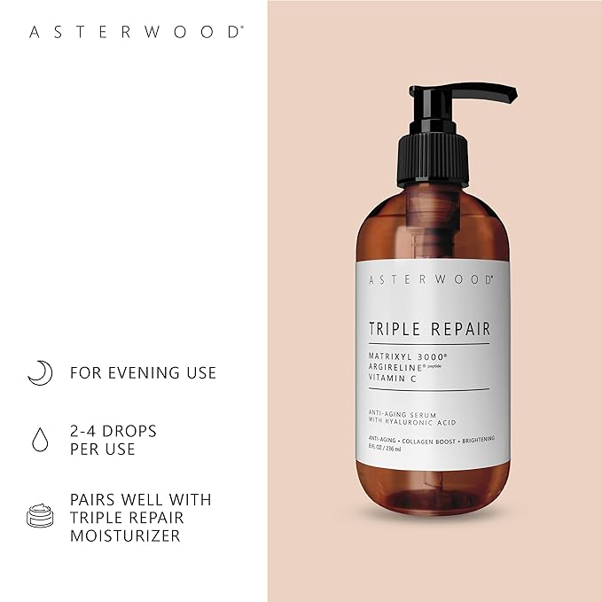 Asterwood Triple Repair Serum (8 oz) + Hyaluronic Acid Eye Serum