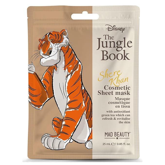 The Jungle Book Cosmetic Sheet Mask Set Disney | MAD Beauty | Aloe vera, Hydrating Moisturizing Trio Baloo Hathi Shere Khan | Gift for Men & Women Adults