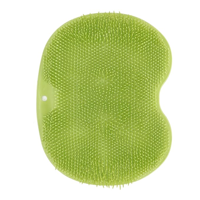 Silicone Foot & Body Scrubber,Non Slip Suction Cup, Body Scrubber,Relaxation Foot Massager Pad for Back Exfoliation, Foot Massage(Green)