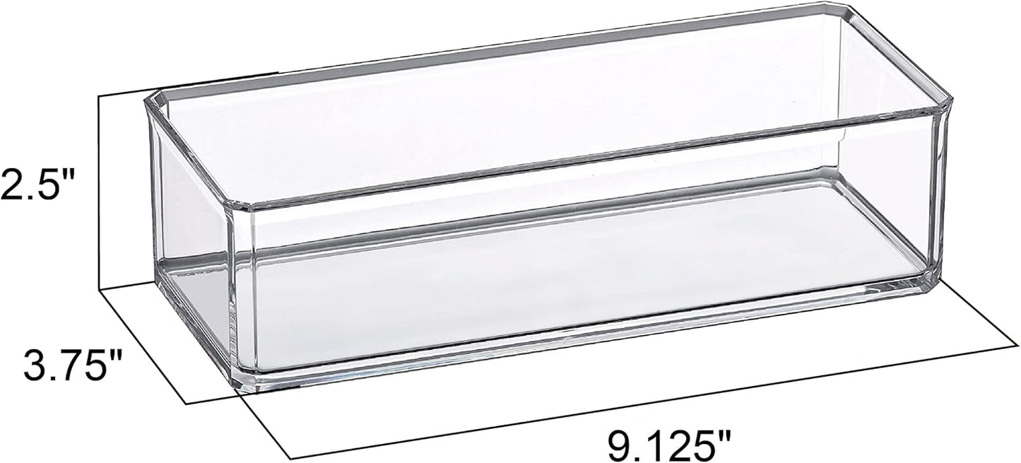 Amazing Abby - Glamour - Acrylic 1-Compartment Makeup Organizer, Transparent Plastic Lipstick Holder, Perfect Bathroom Vanity Storage Solution for Lipsticks, Nail Polishes, and More