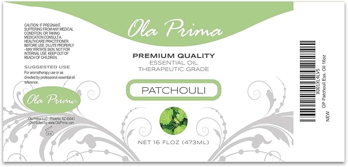 Ola Prima Oils 16oz - Patchouli Essential Oil - 16 Fluid Ounces