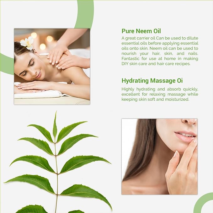 Natural Riches Neem Oil for Skin Care Cold Pressed, 100% Pure. Great for Hair Care, Skin, Nails, Acne Anti-Aging Moisturizer - You can also use it on plants. 4 fl. oz.