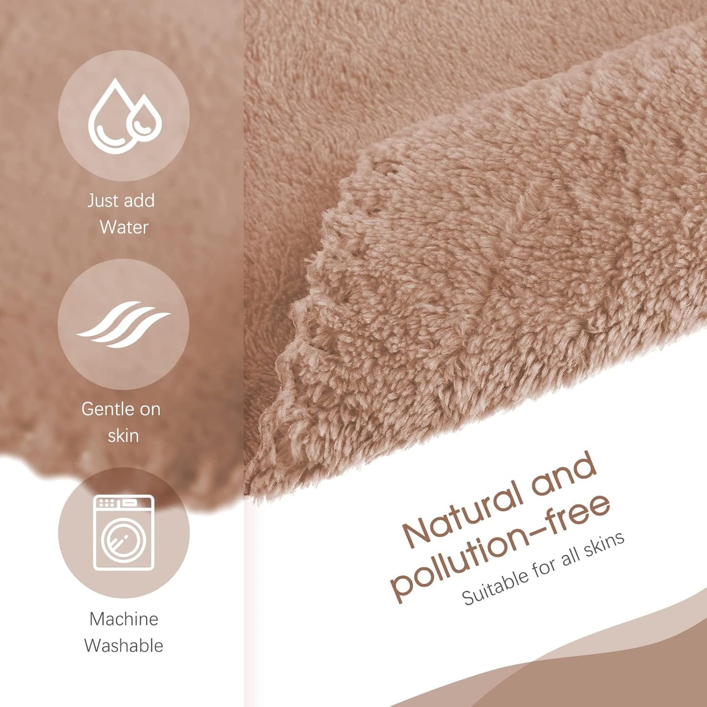 Syhood 12 Pieces Face Wash Cloth 12 x 12 in Makeup Remover Cloths Towel Coral Velvet Facial Microfiber Soft Fast Drying Facial Cleansing Towel for Face(Brown)