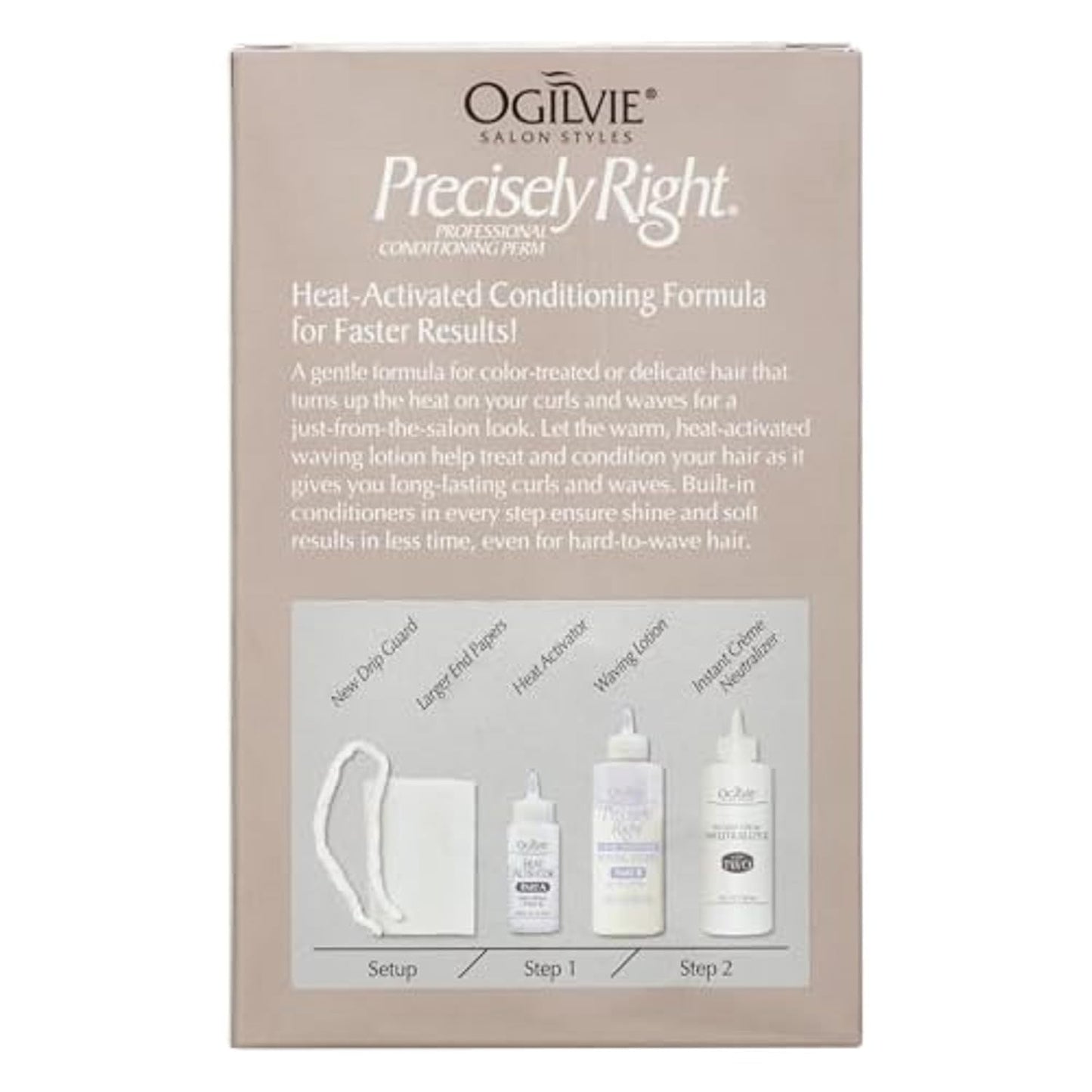 Ogilvie Salon Styles Precisely Right Professional Conditioning Perm Kit - Ideal for Color-Treated, Thin, or Delicate Hair - 1 Application