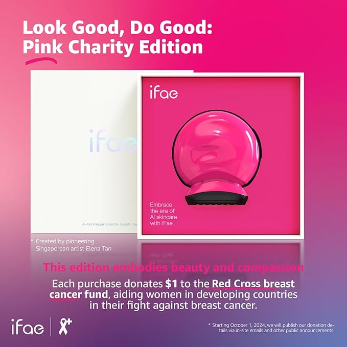 Microcurrent Facial Device Face Lift: iFae 3 in 1 Light Therapy for Face, Portable Face Lift Device for 90 Seconds Lifting, Tightening, Skin Rejuvenation Anti-Aging Wrinkle Skin Salon at Home (Pink)