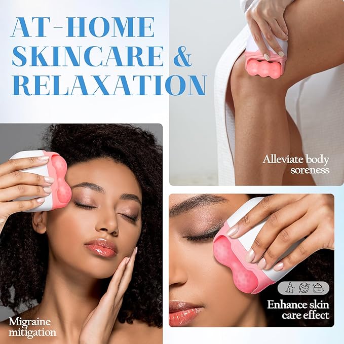 Christmas Gifts for Her Travel Ice Roller for Face and Eye - 2 in 1 Skincare Face Roller Facial Massager Beauty Skin Care Tools Travel Essentials Mothers Day Gifts for Mom Women Wife Girls Adults