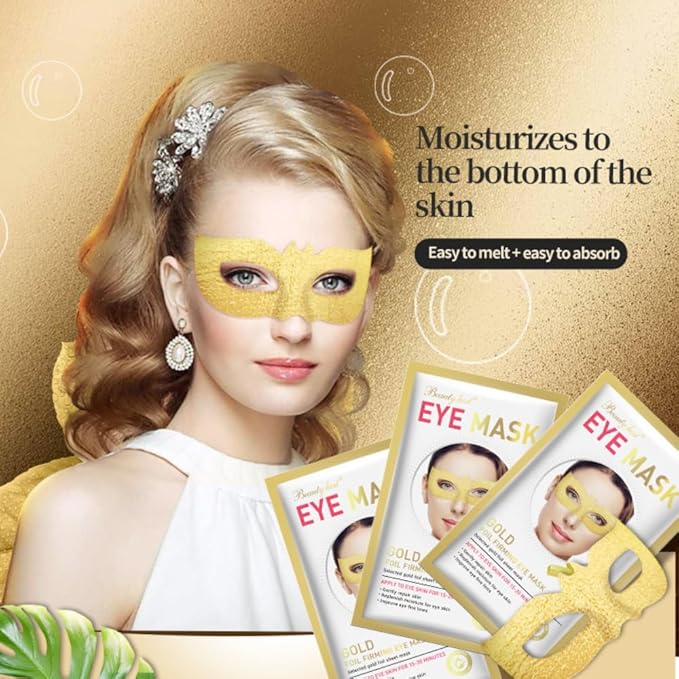24 K Gold Eye Mask Puffy Eyes and Dark Circles Treatment Relieve Pressure and Reduce Wrinkles, Revitalize and Refresh Your Skin